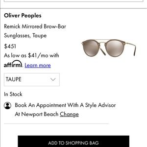 Brand new Oliver people remick sunglasses no longer have the brown bag